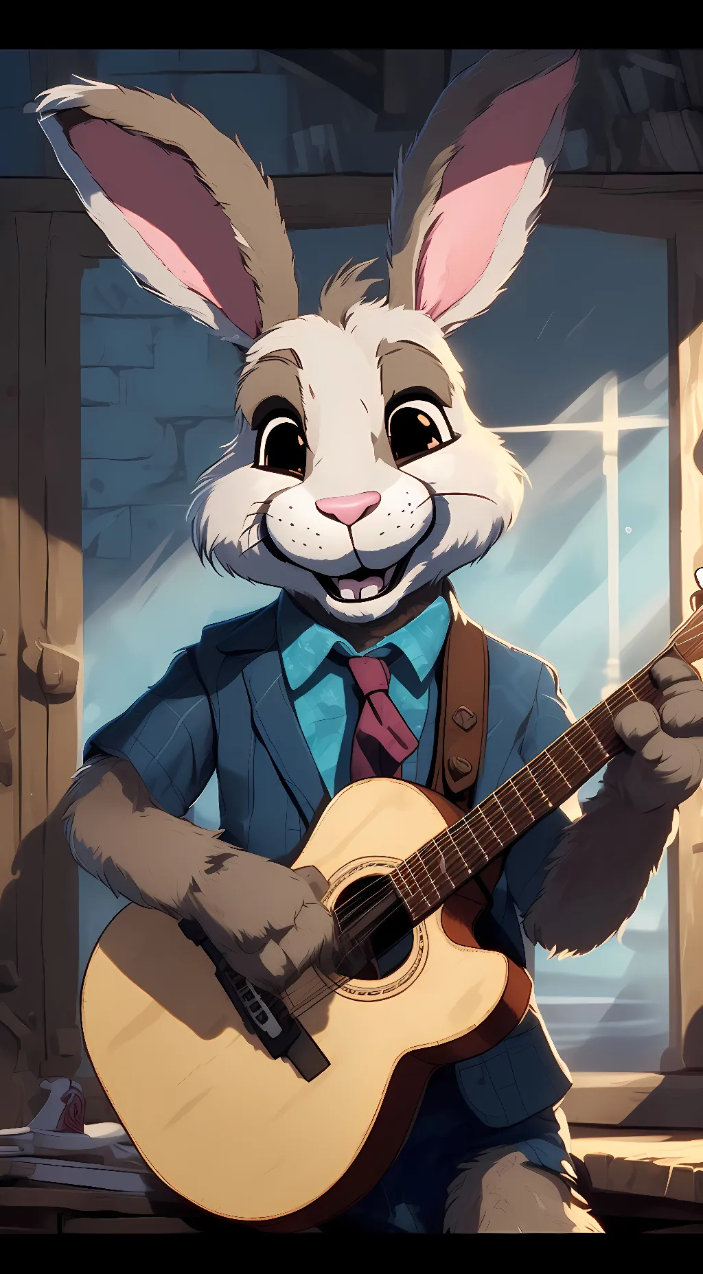 ai character: Bonnie, the bunny background
