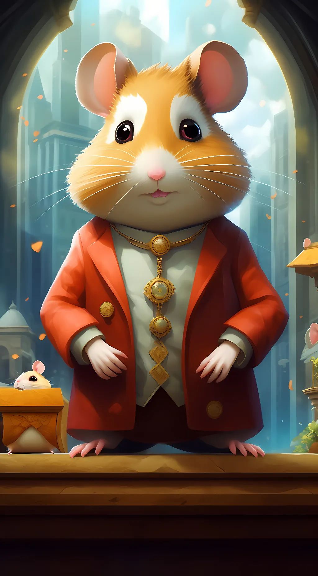 ai character: hamster  background