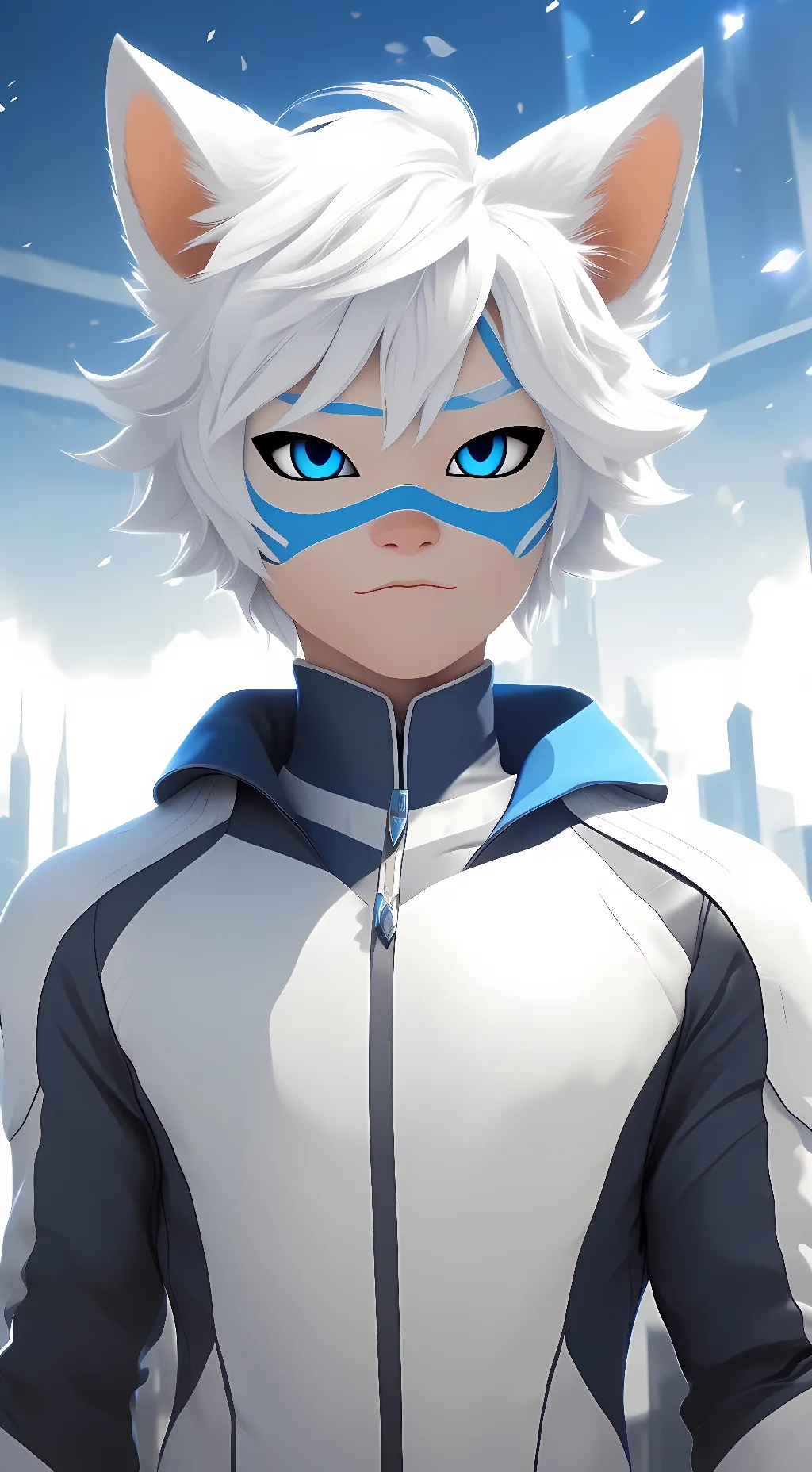 ai character: Cat Blanc background