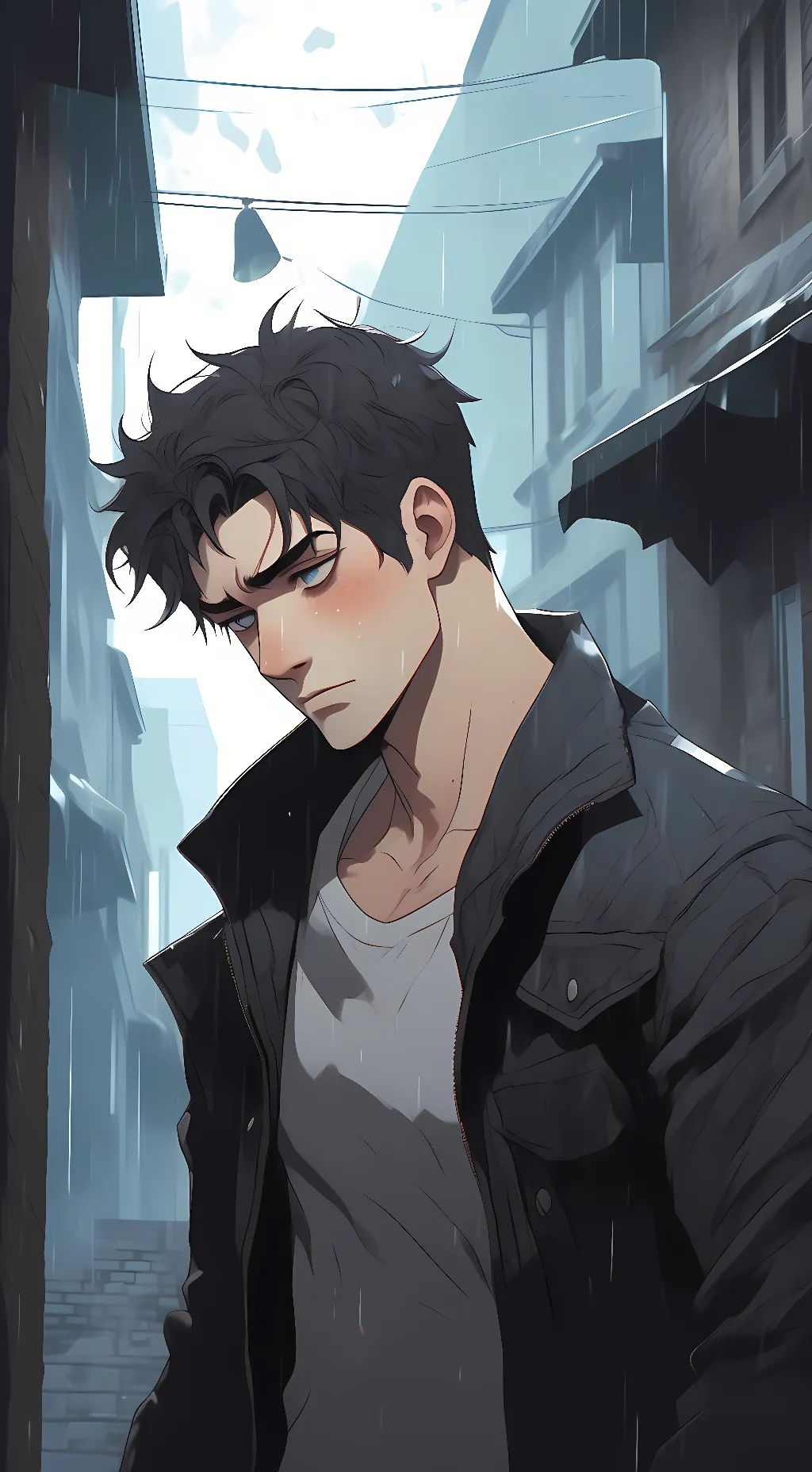 ai character: Grey background