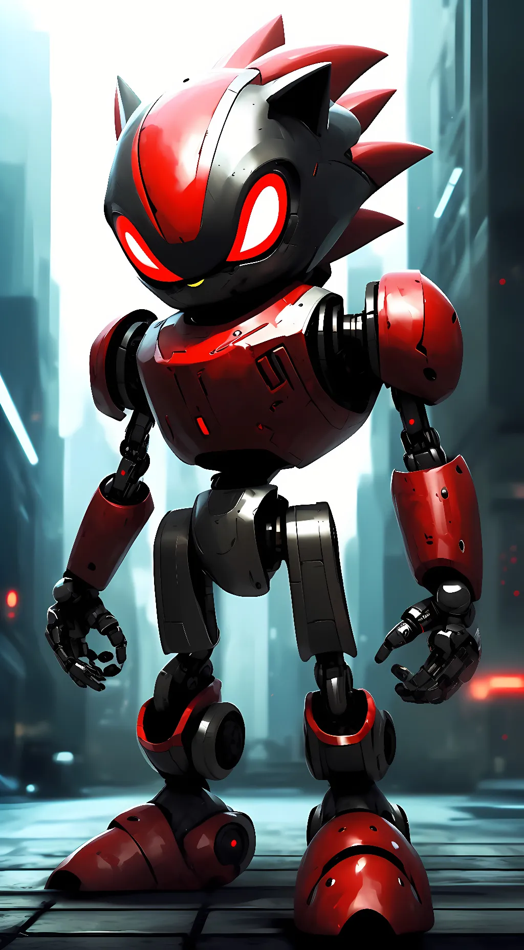 ai character: robot shadow  background