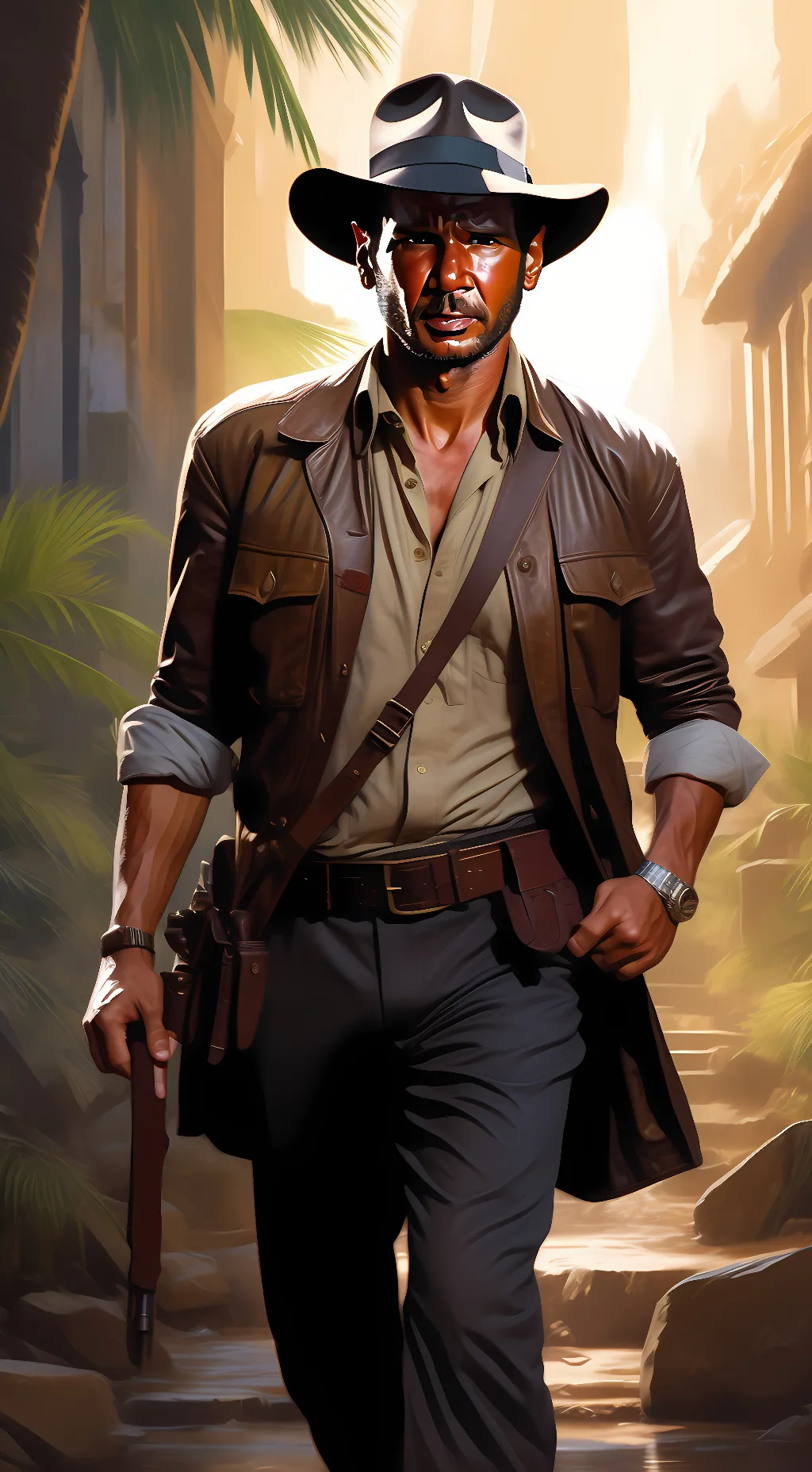 ai character: Indiana jones background