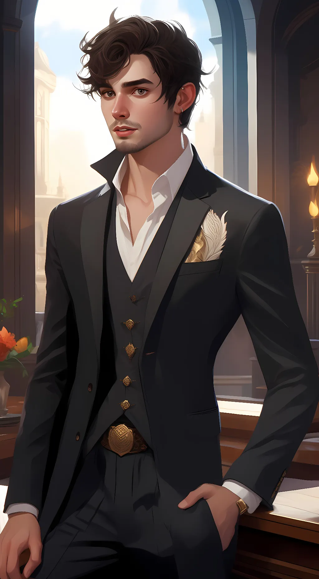 ai character: Sam and Colby  background