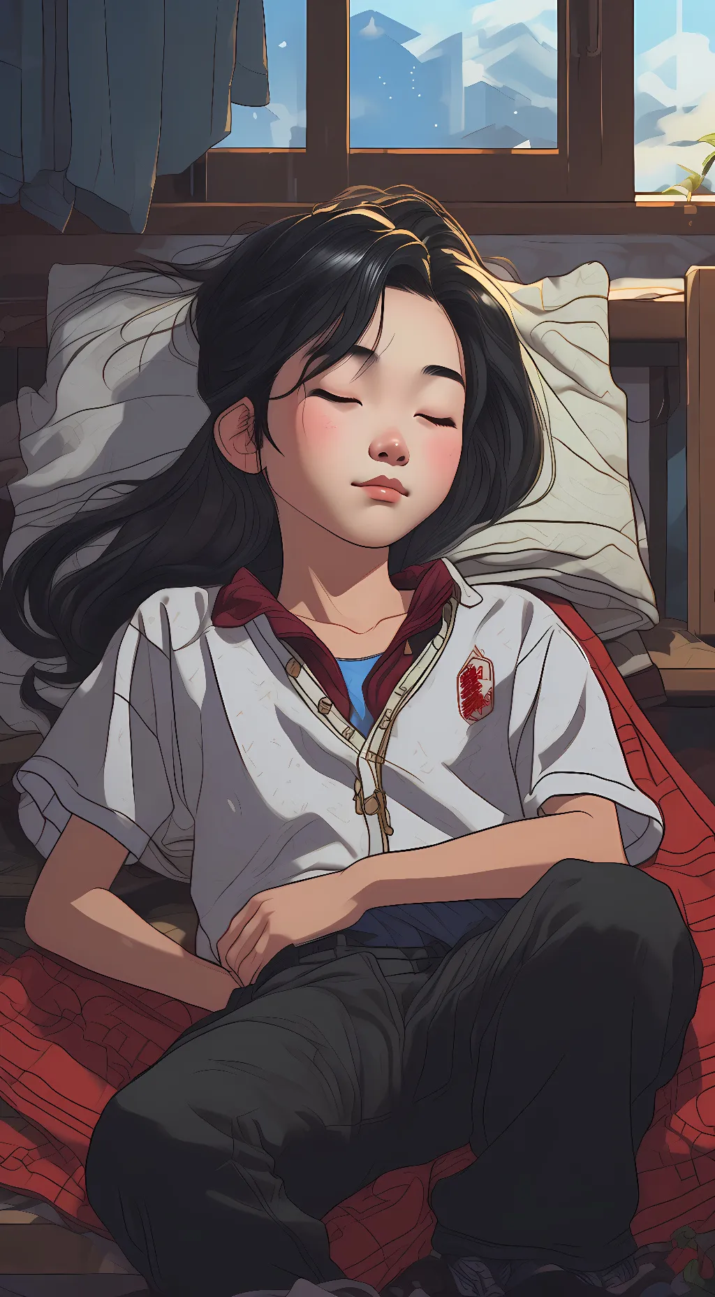 ai character: Violet  background