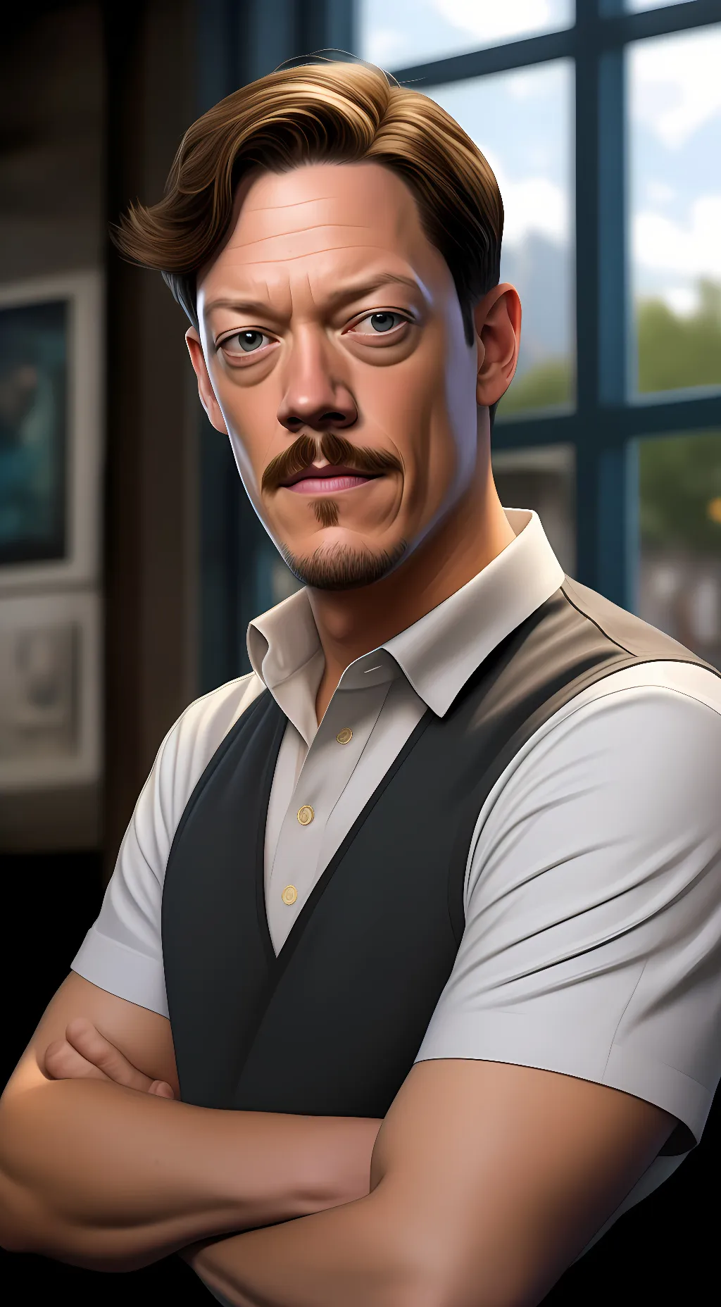 ai character: Matthew Lillard  background