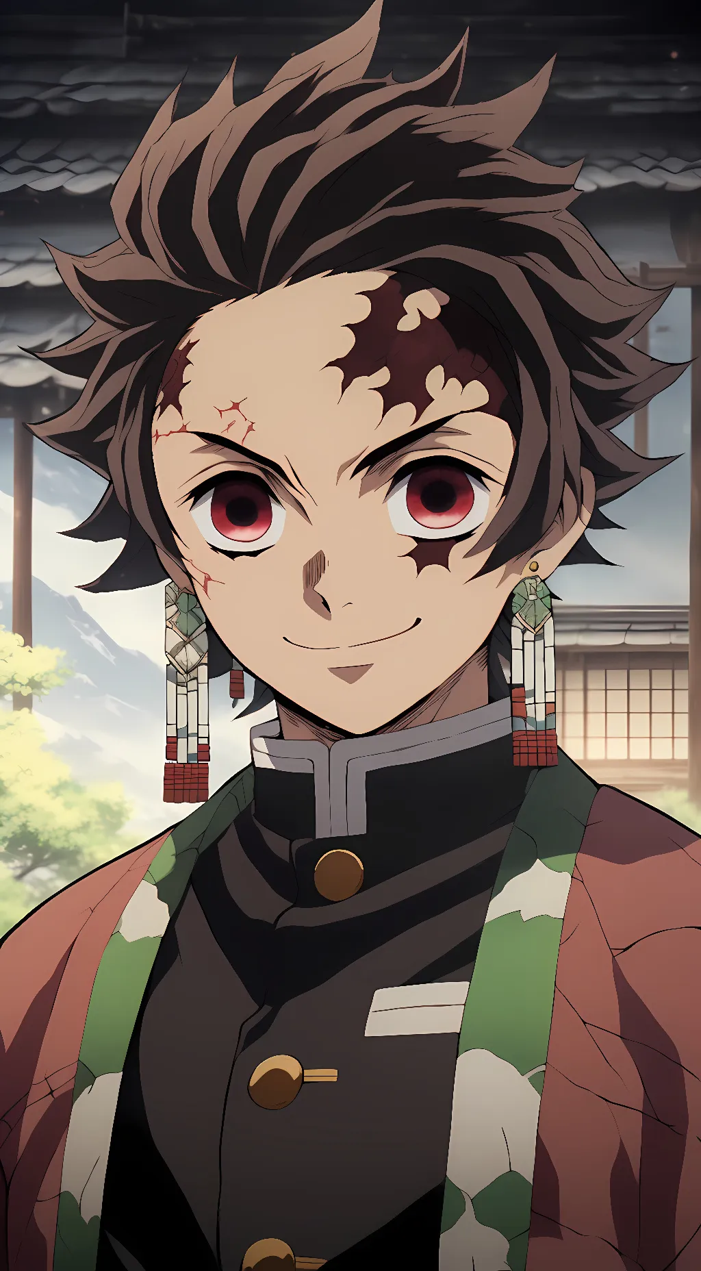 ai character: Tanjiro  background