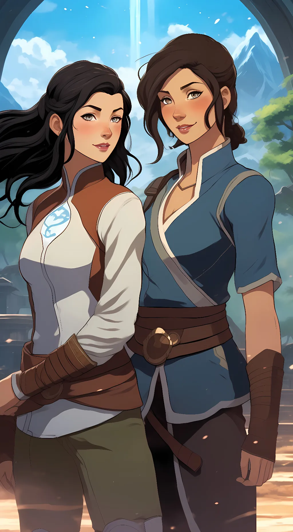 ai character: Korra and Asami background