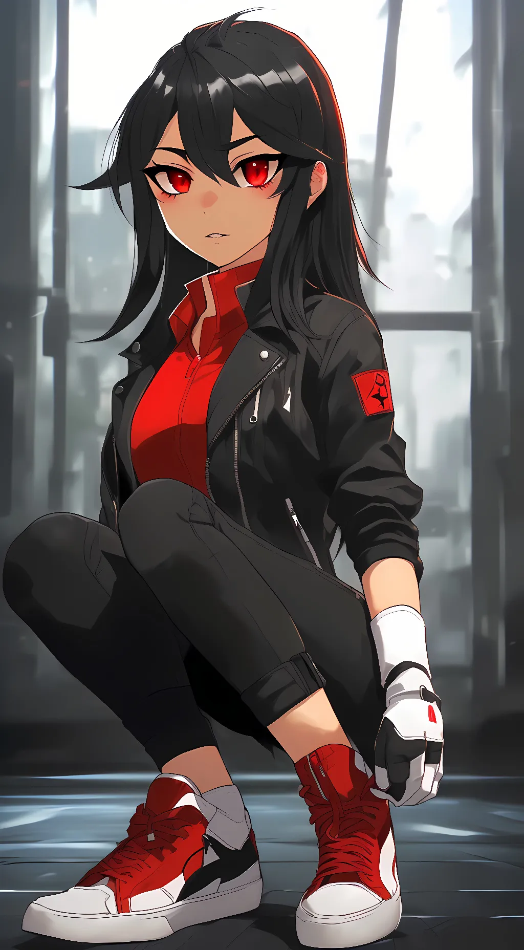 ai character: female shadow background