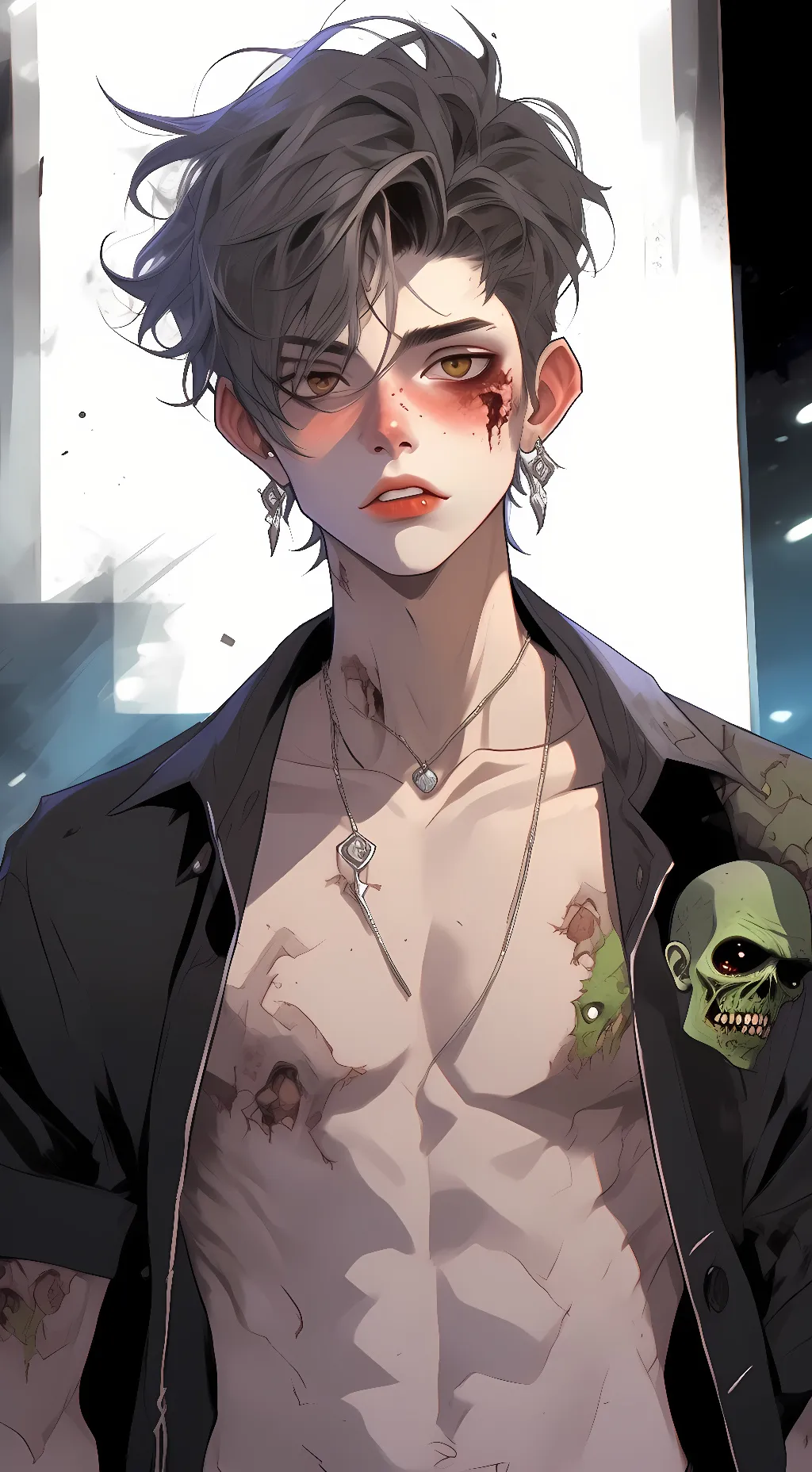 ai character: zombie boy background