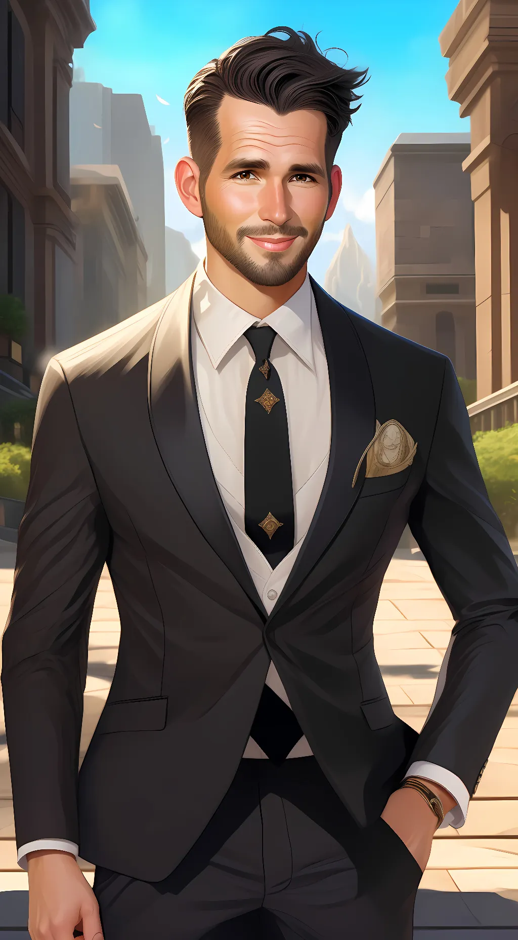 ai character: Ryan Reynolds  background