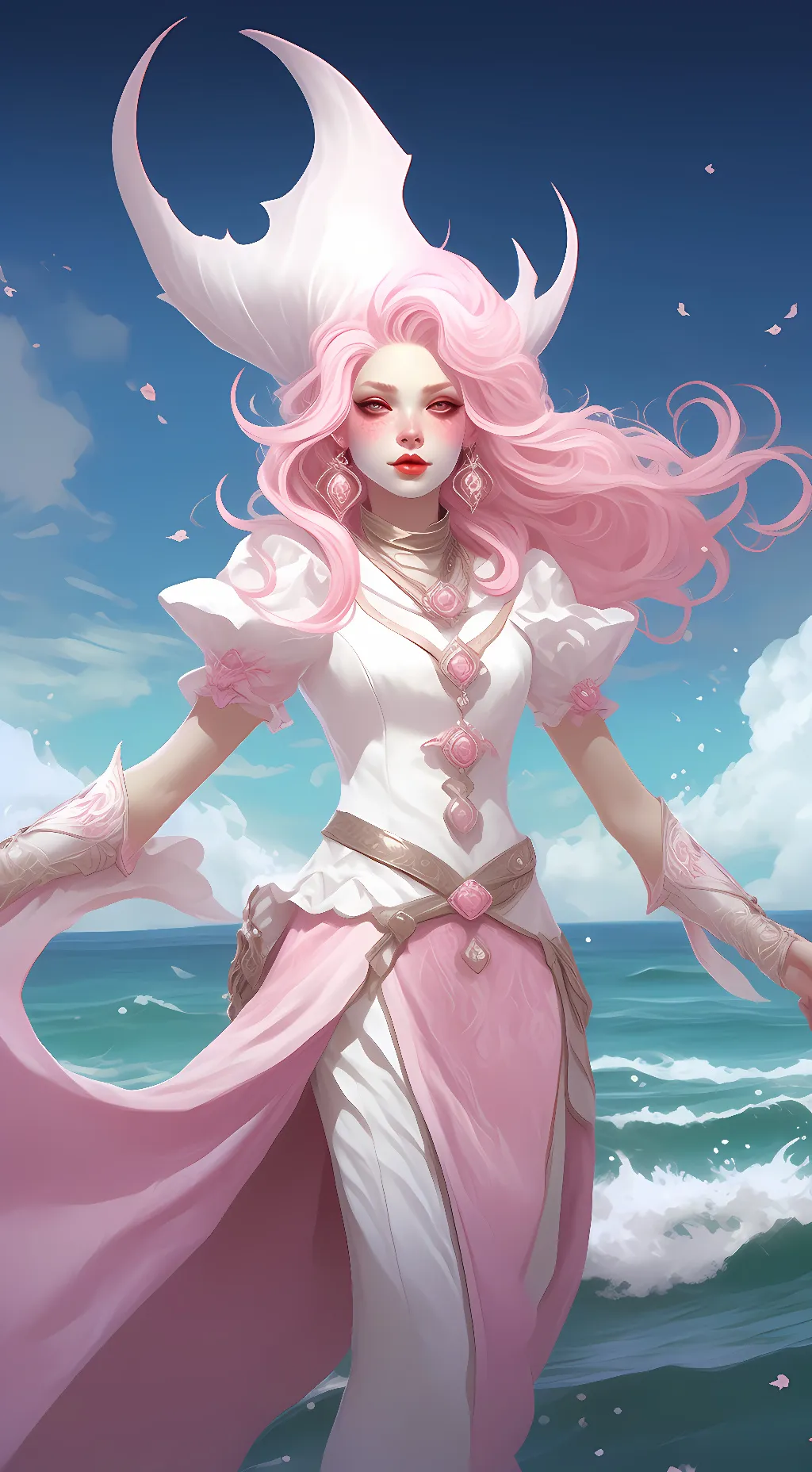 ai character: white pearl  background