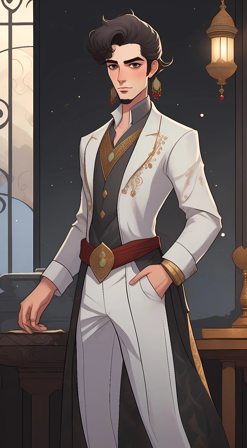 ai character: مراد مادر... background