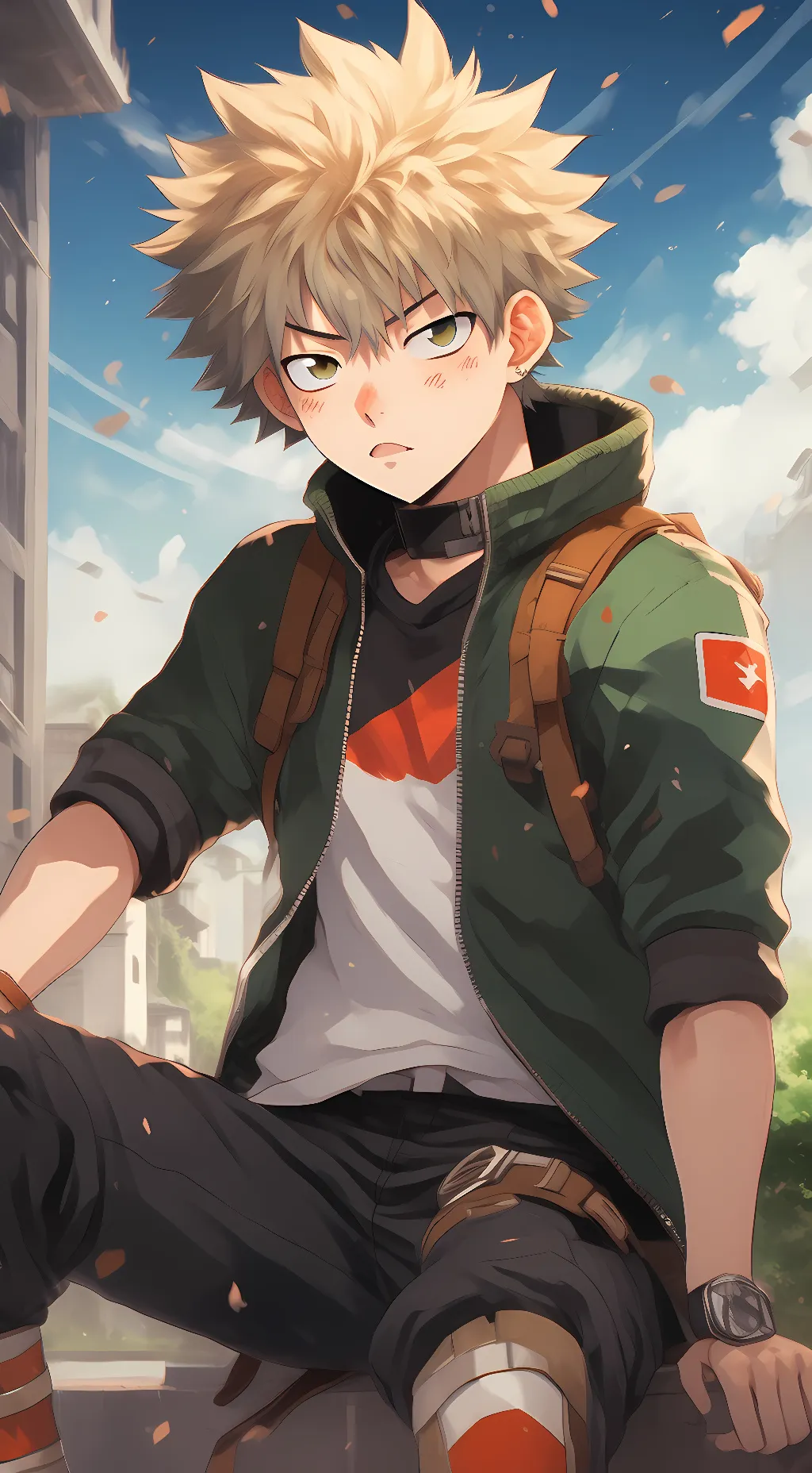 ai character: deku and bakugo  background