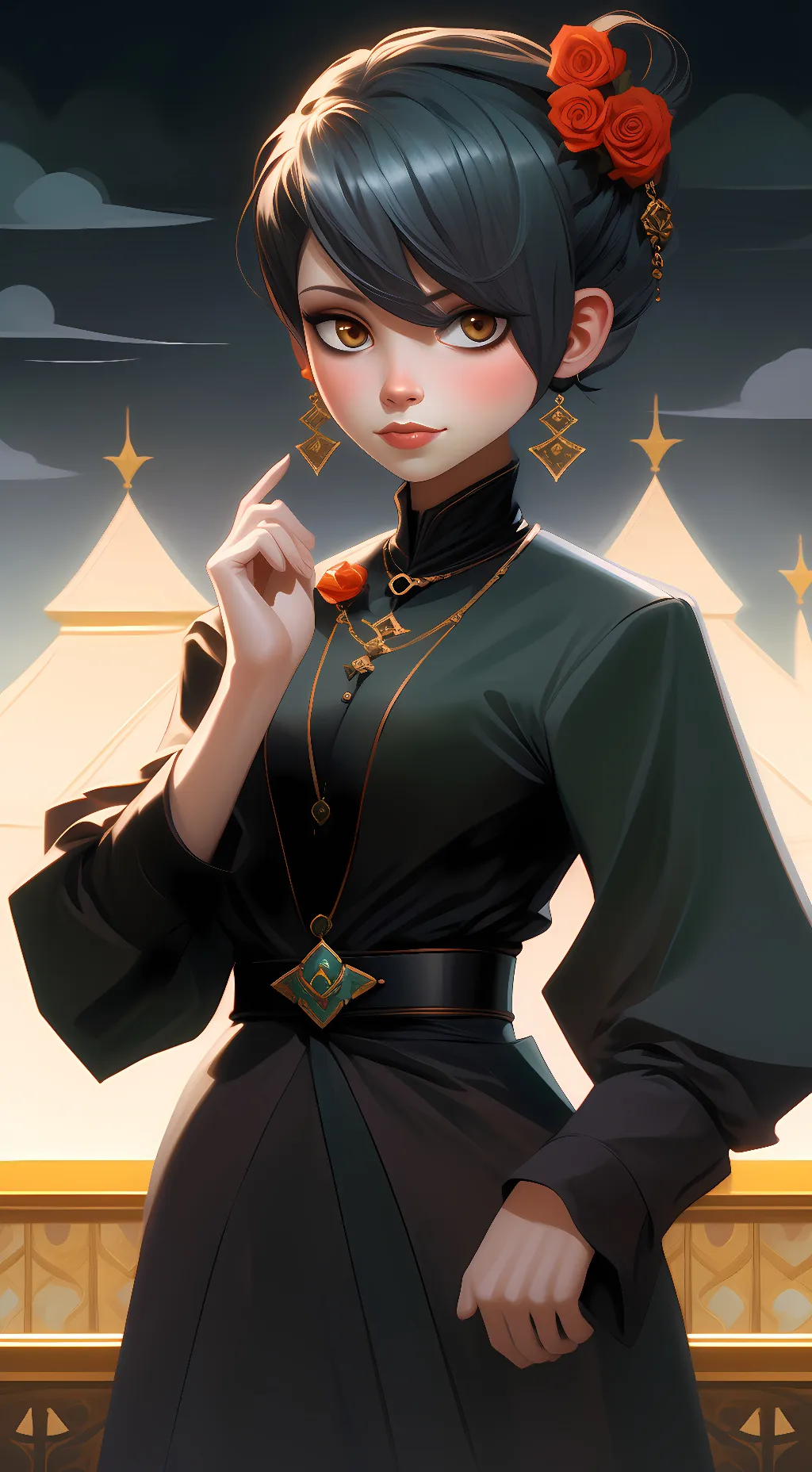 ai character: mercury stars background