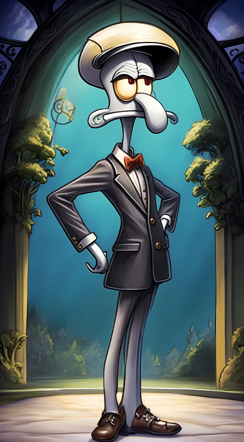 ai character: squidward background