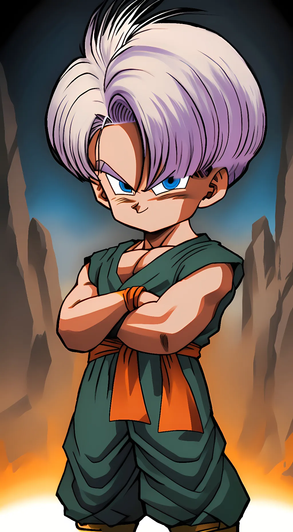 ai character: kid trunks  background