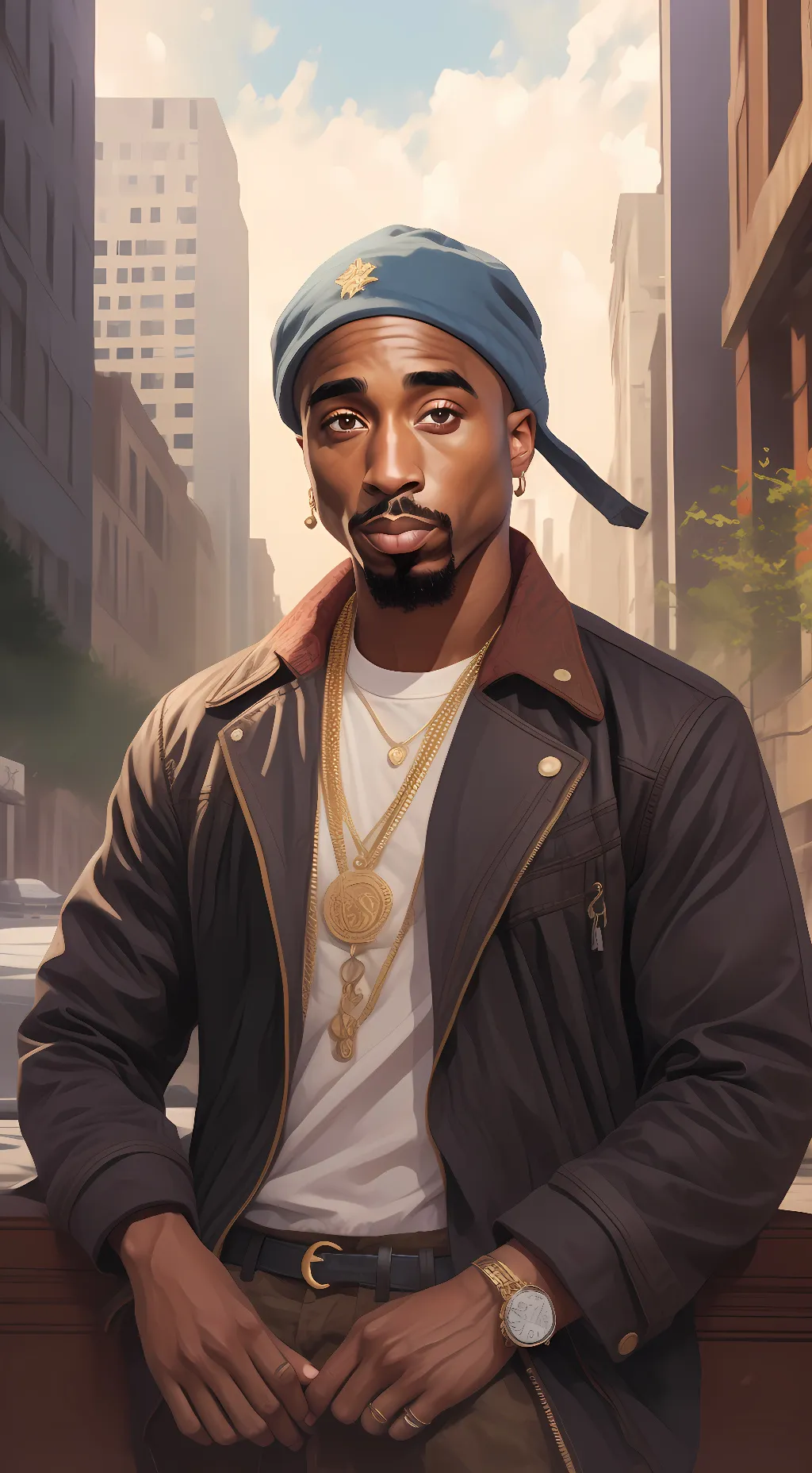 ai character: Tupac background