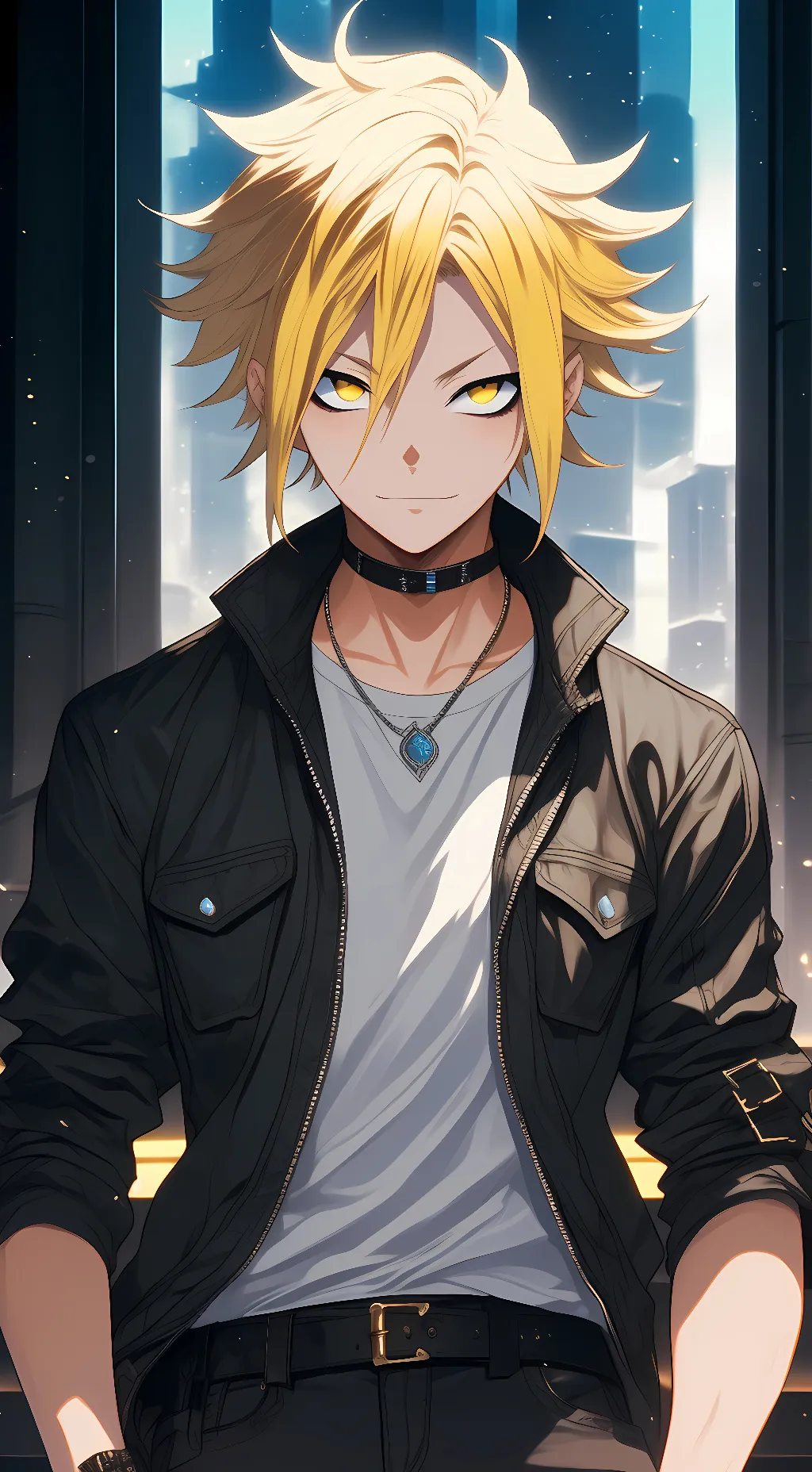 ai character: Denki Kaminari background