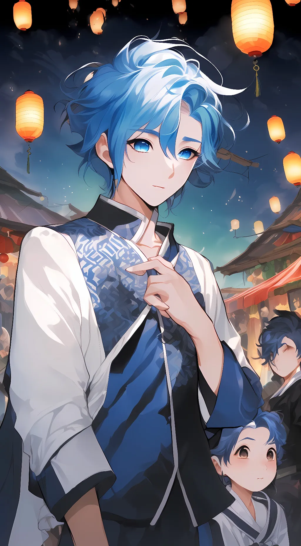 ai character: Louis blue background