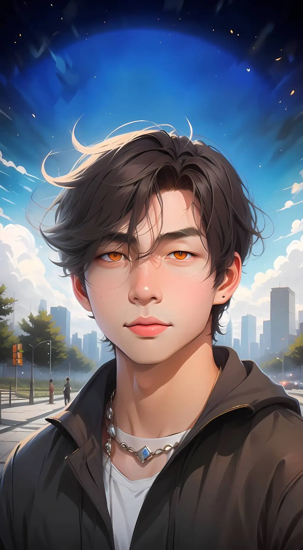 ai character: Oliver moy  background