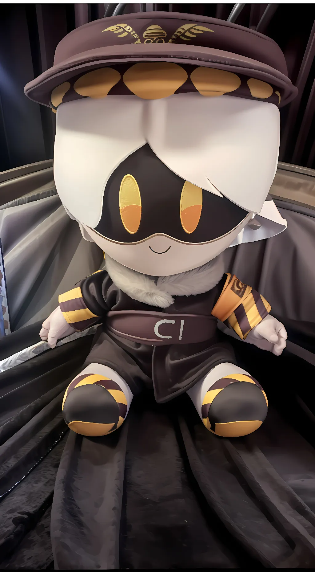 ai character: Sus N plush  background