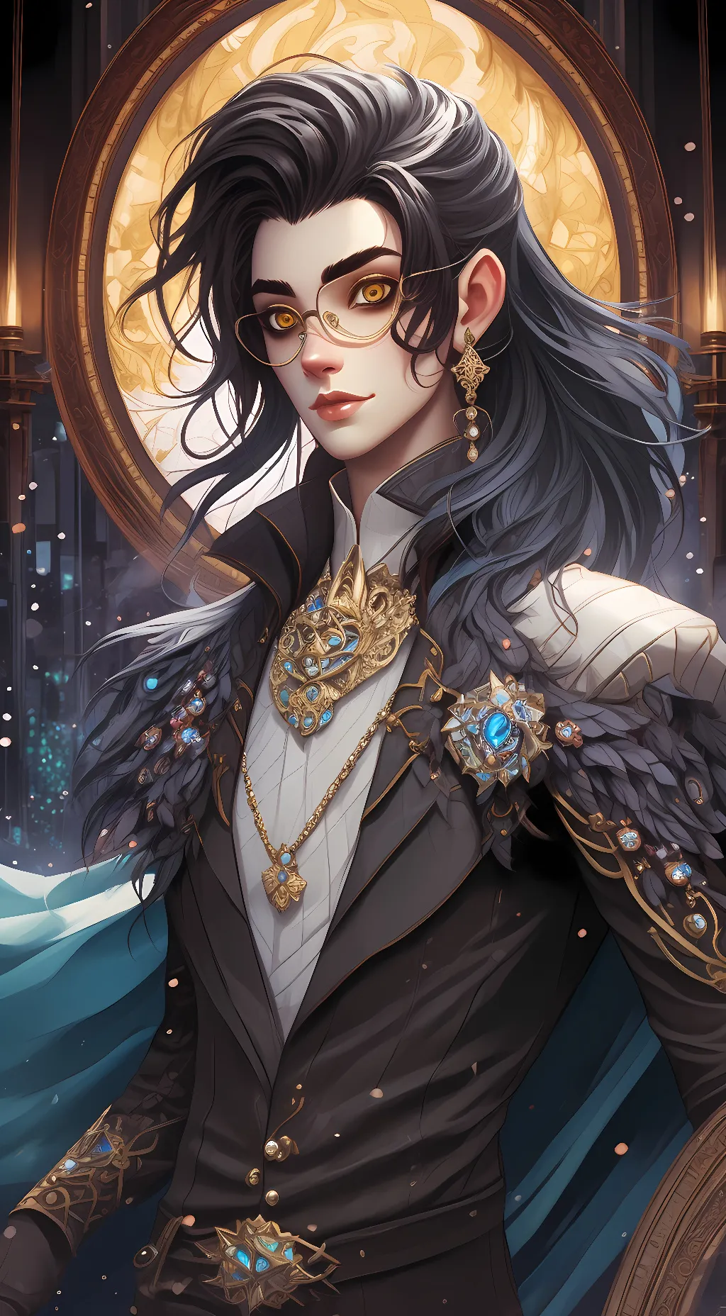 ai character: Obsidian shadow background