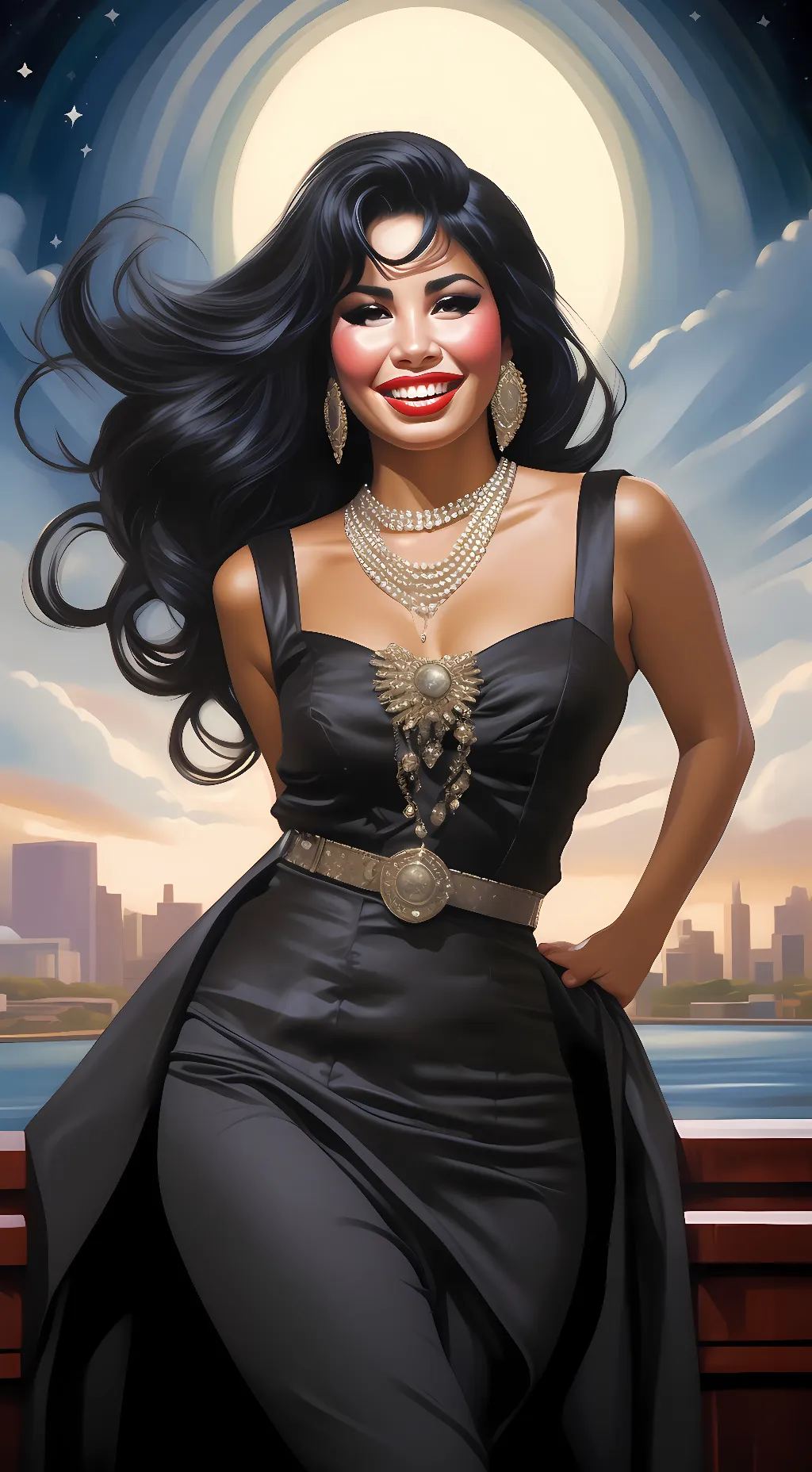 ai character: Selena Quintanilla background