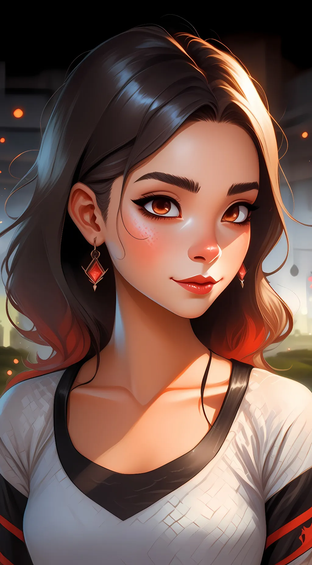 ai character: lava girl background