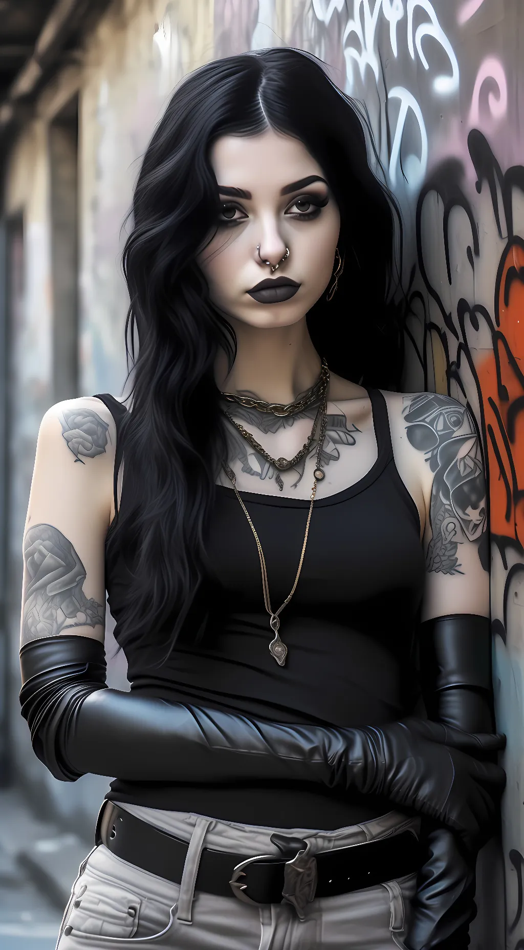 ai character: Ebony Black background