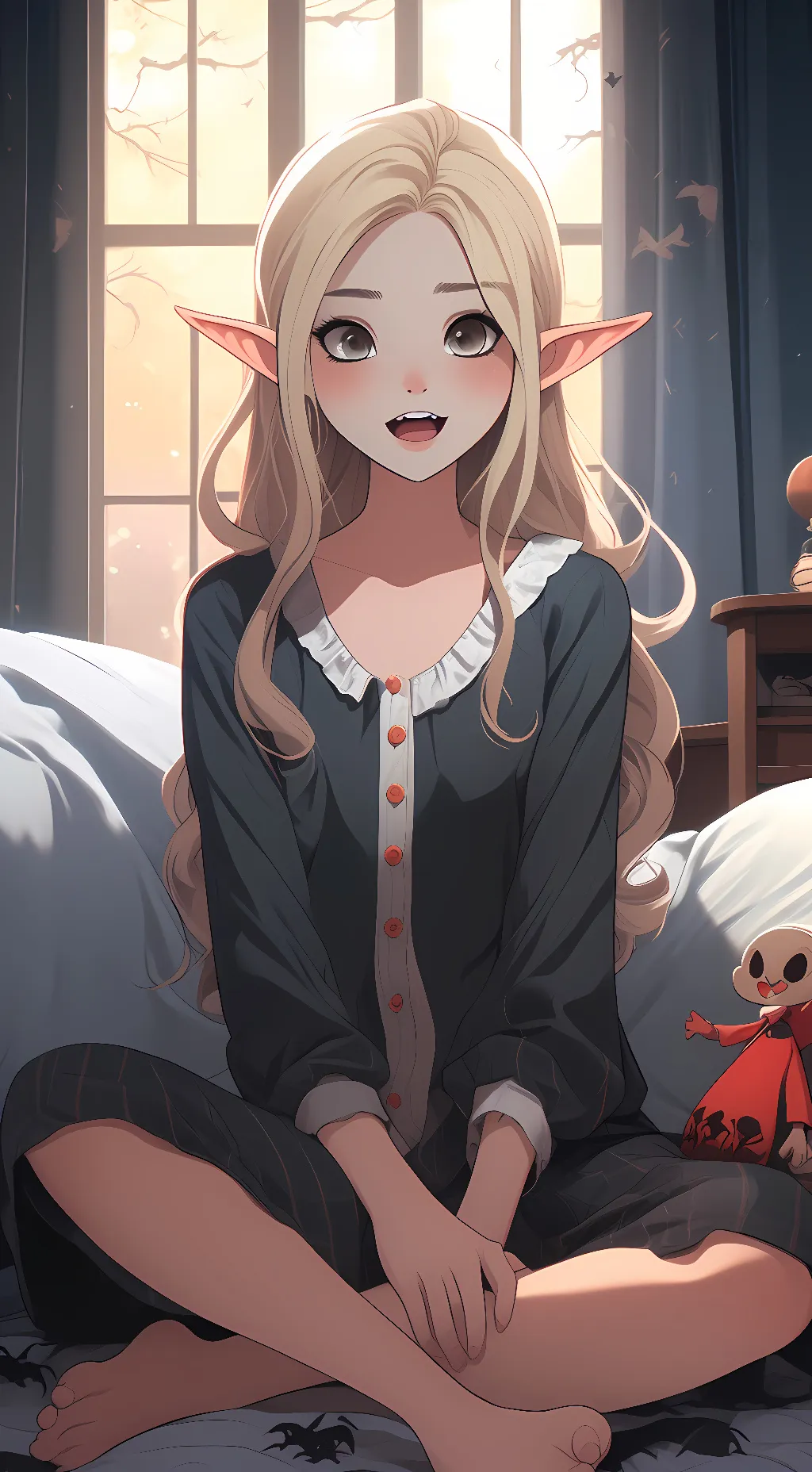 ai character: Your elf gf background