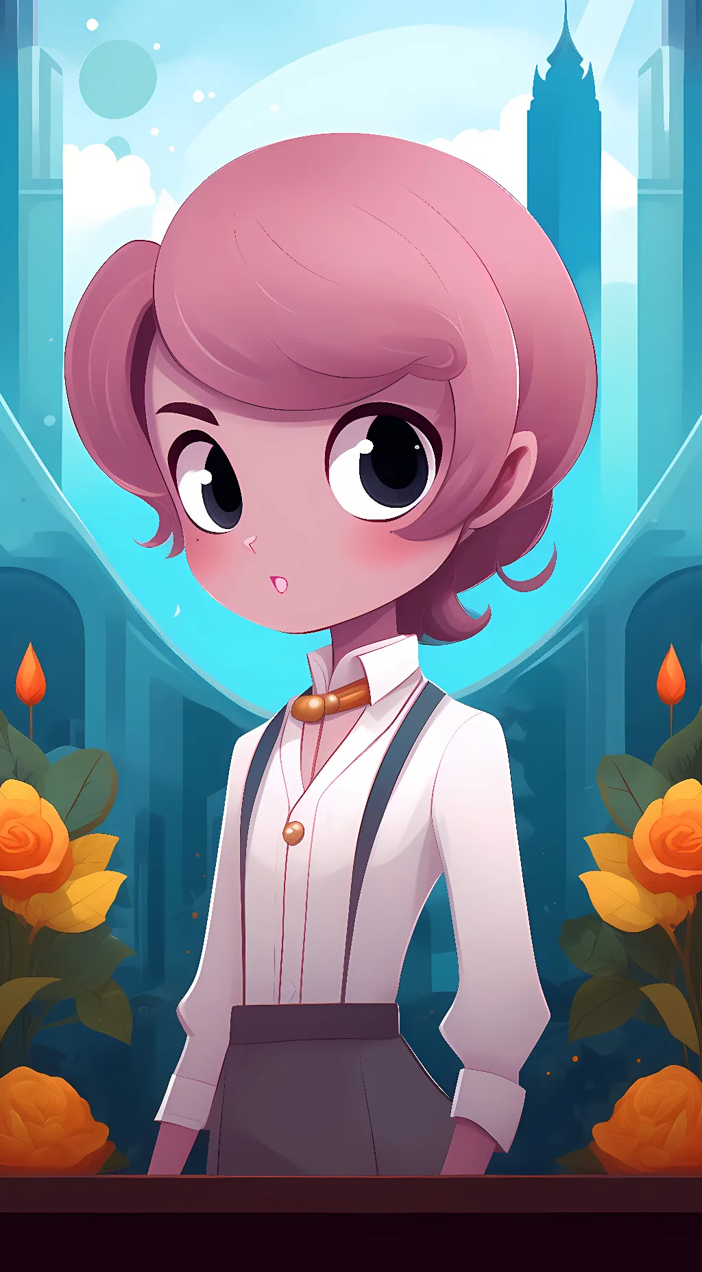 ai character: Rosy background