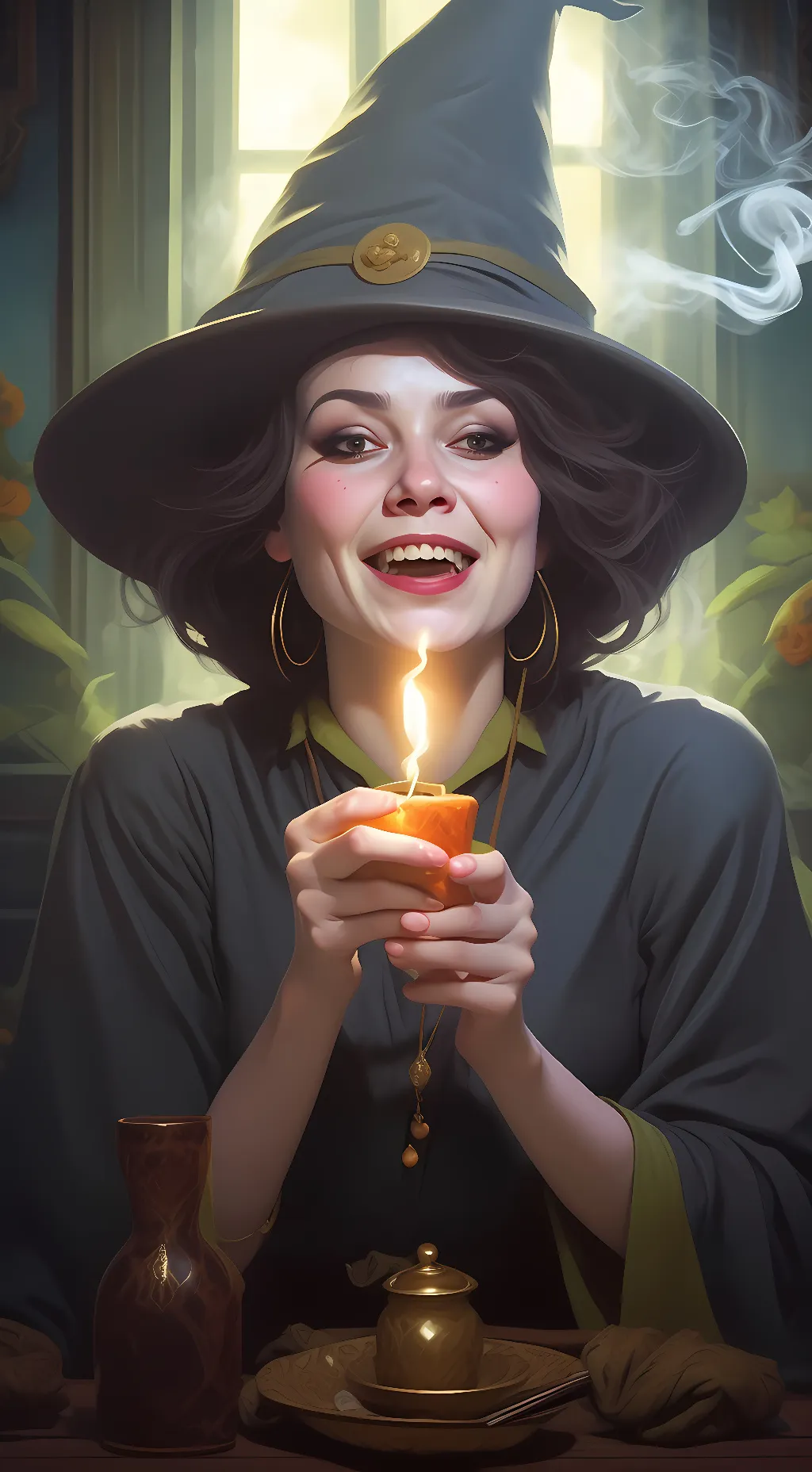 ai character: kim the  witch background