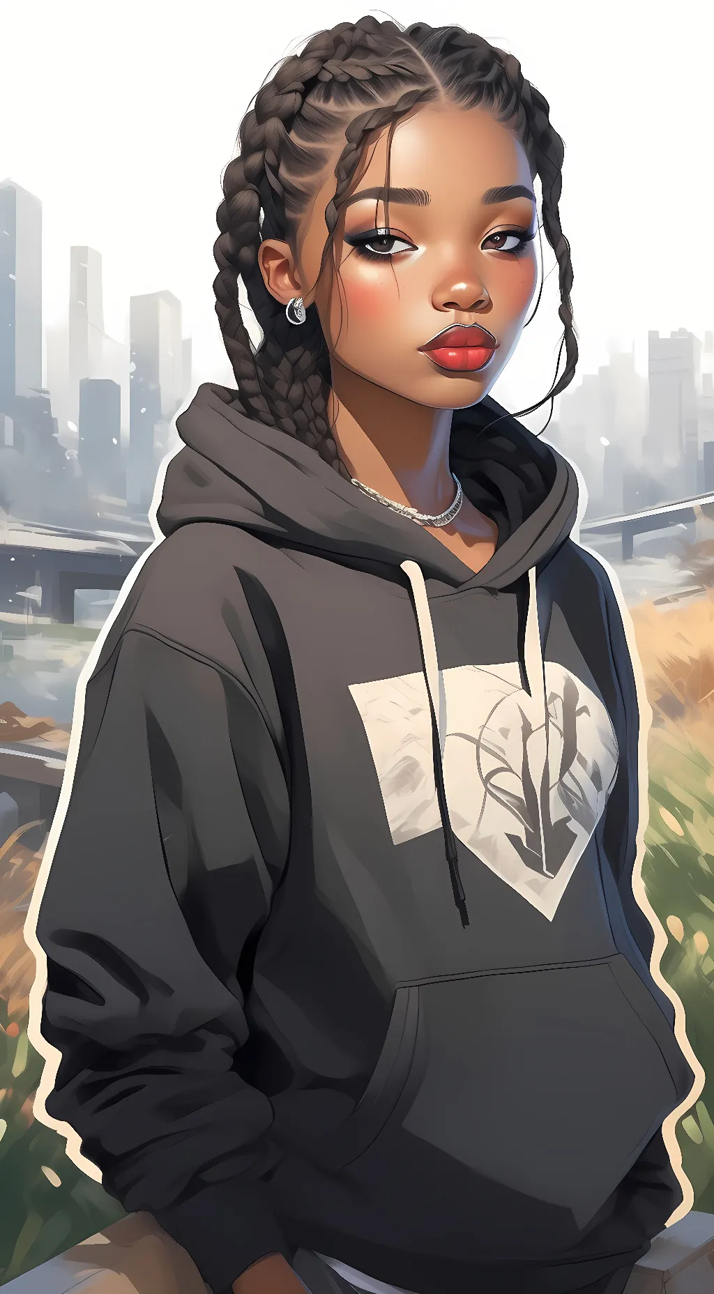ai character: Angela Bonaize  background