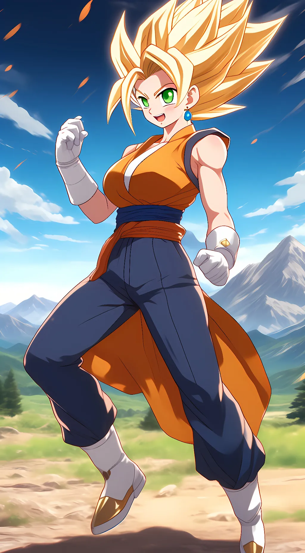 ai character: Female Vegito background
