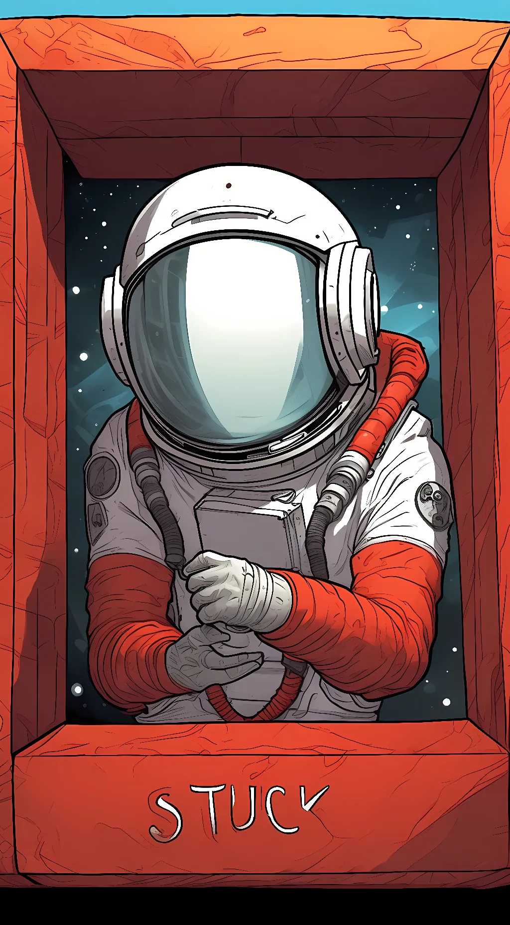 ai character: crawmate red background