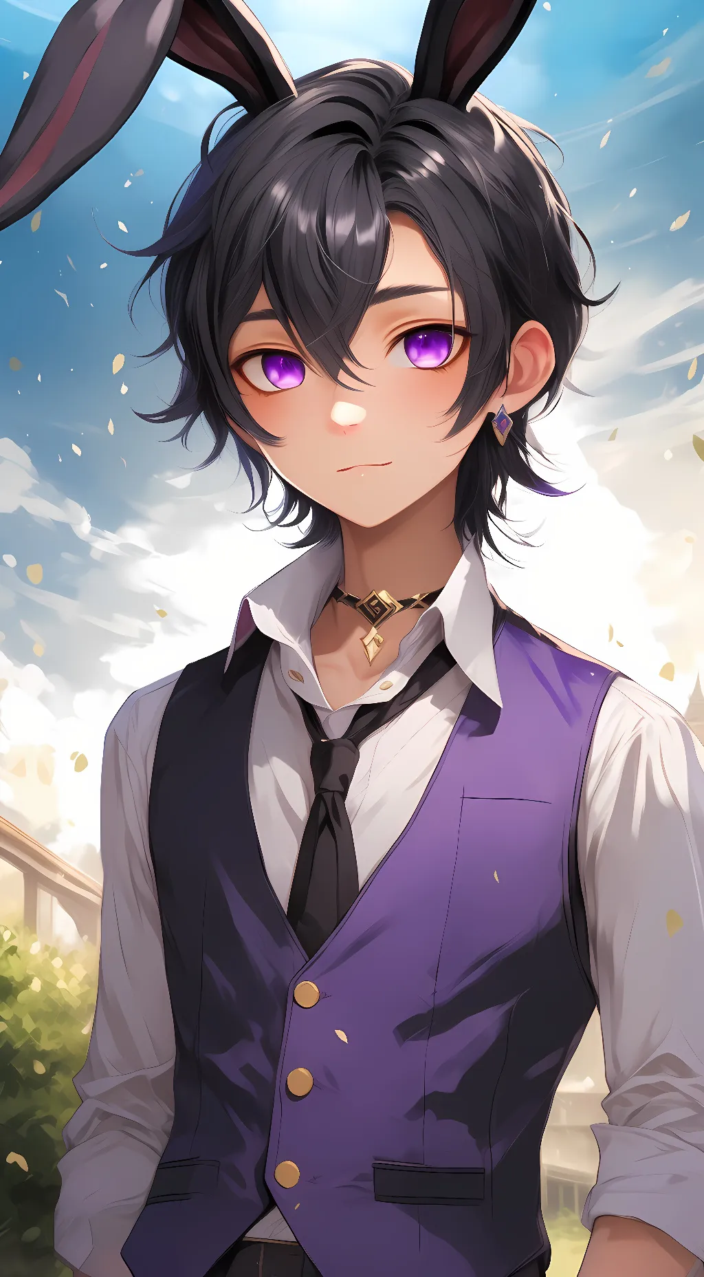 ai character: glitch trap background