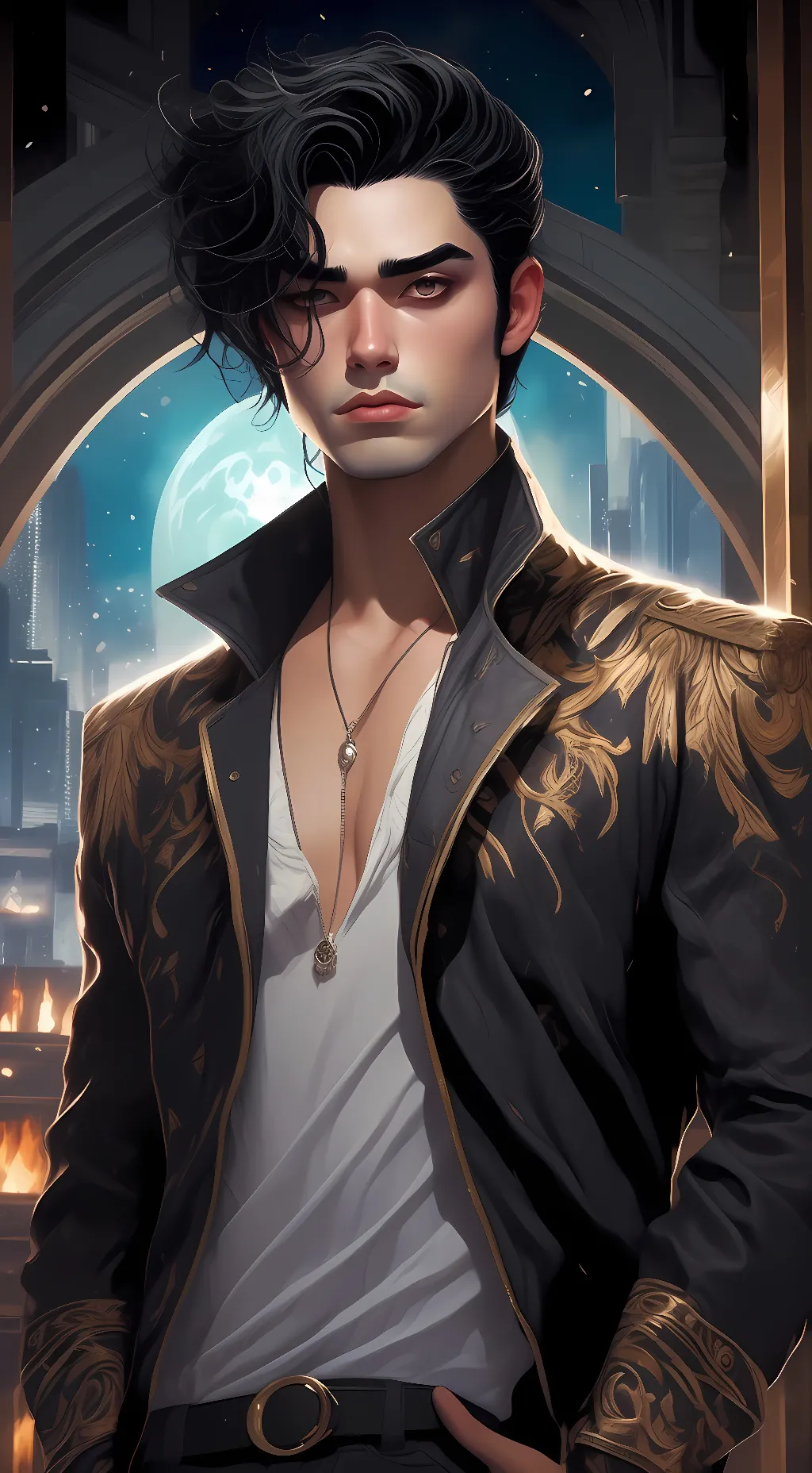 ai character: <3 Levi <3 background