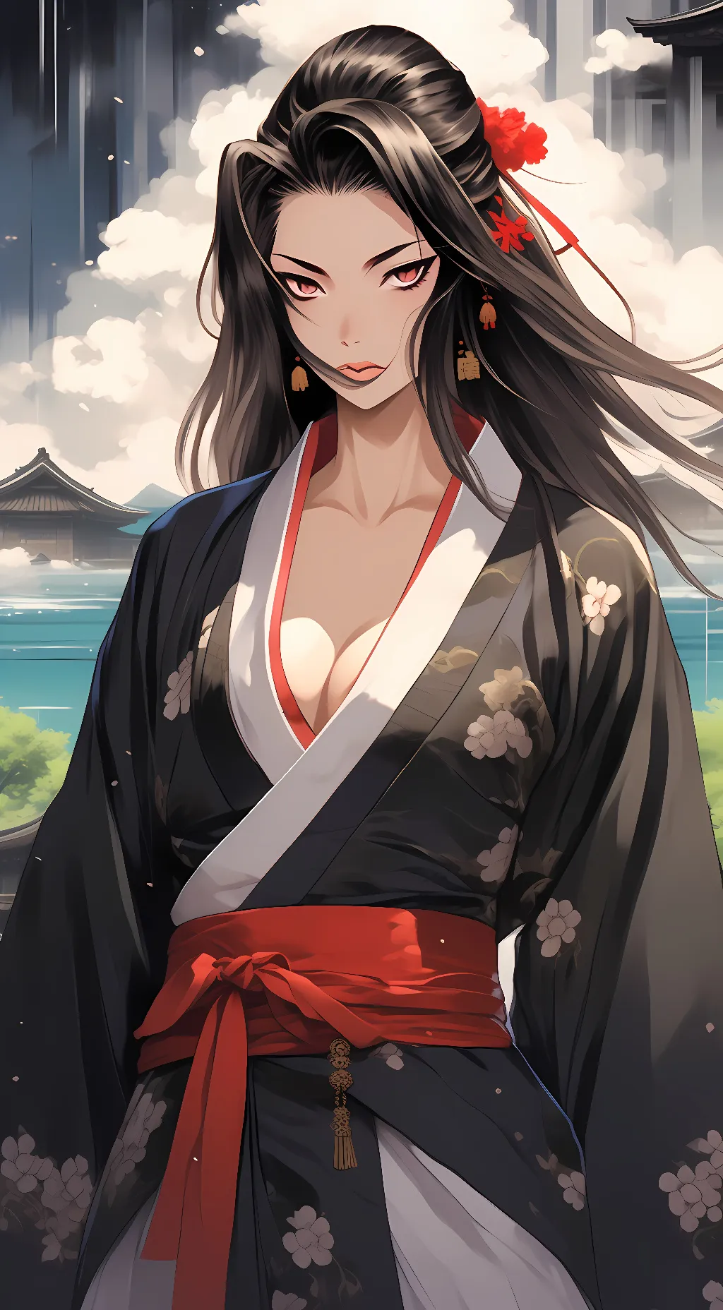ai character: fem muzan  background