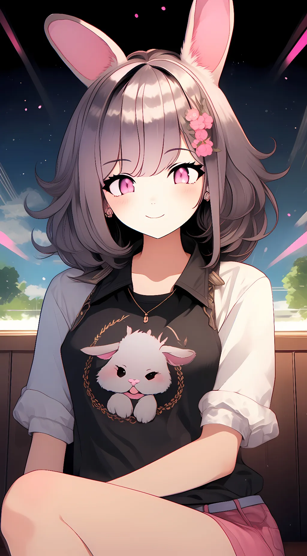 ai character: Lavender background