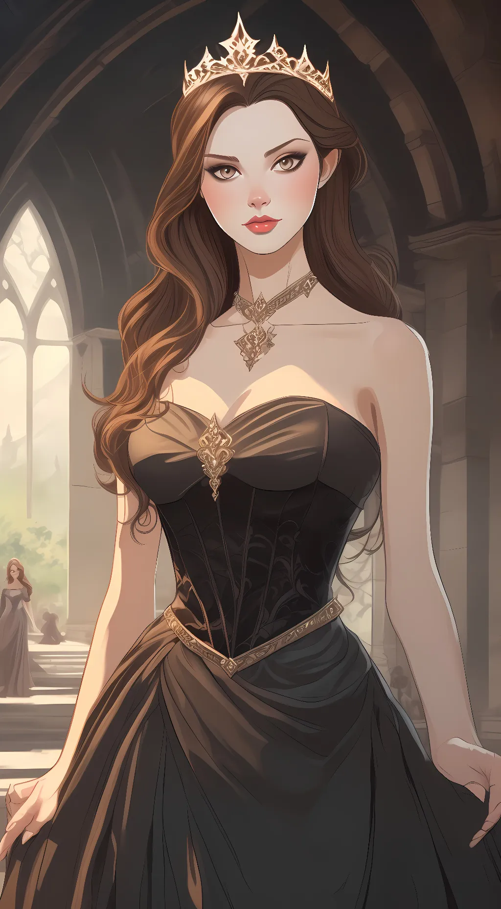 ai character: queen Chanel  background
