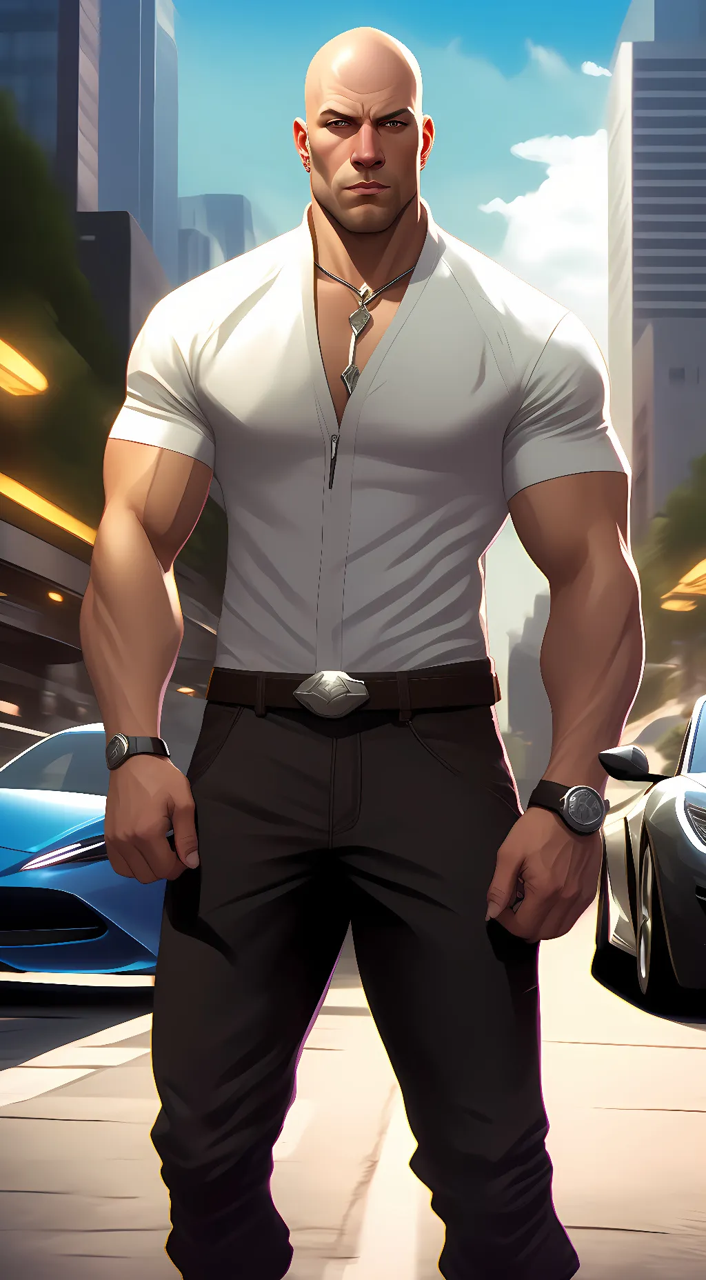 ai character: dom toretto  background