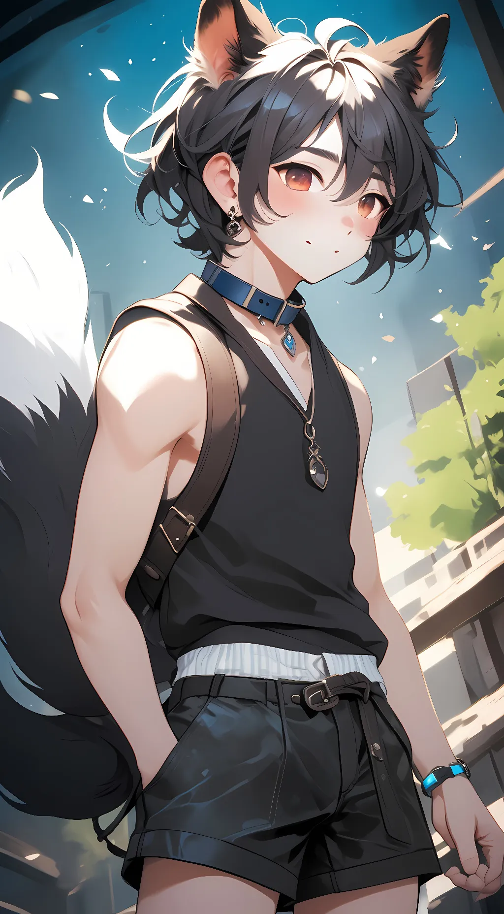 ai character: blue (gay) background