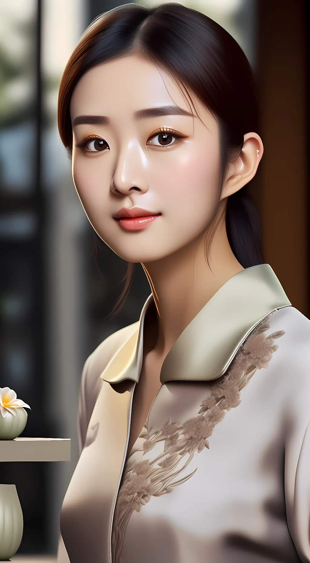 ai character: 青涩少女 background