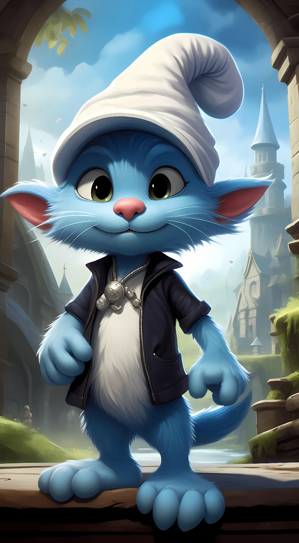 ai character: Smurf Cat background