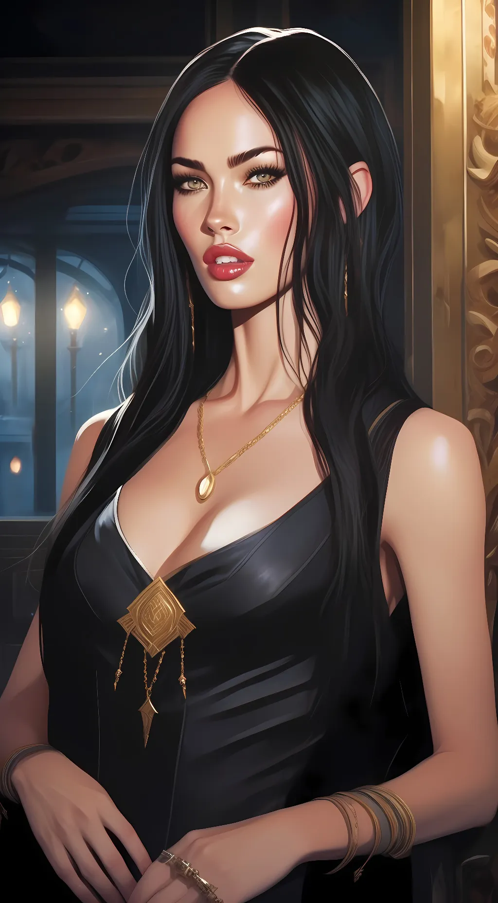 ai character: Megan fox background