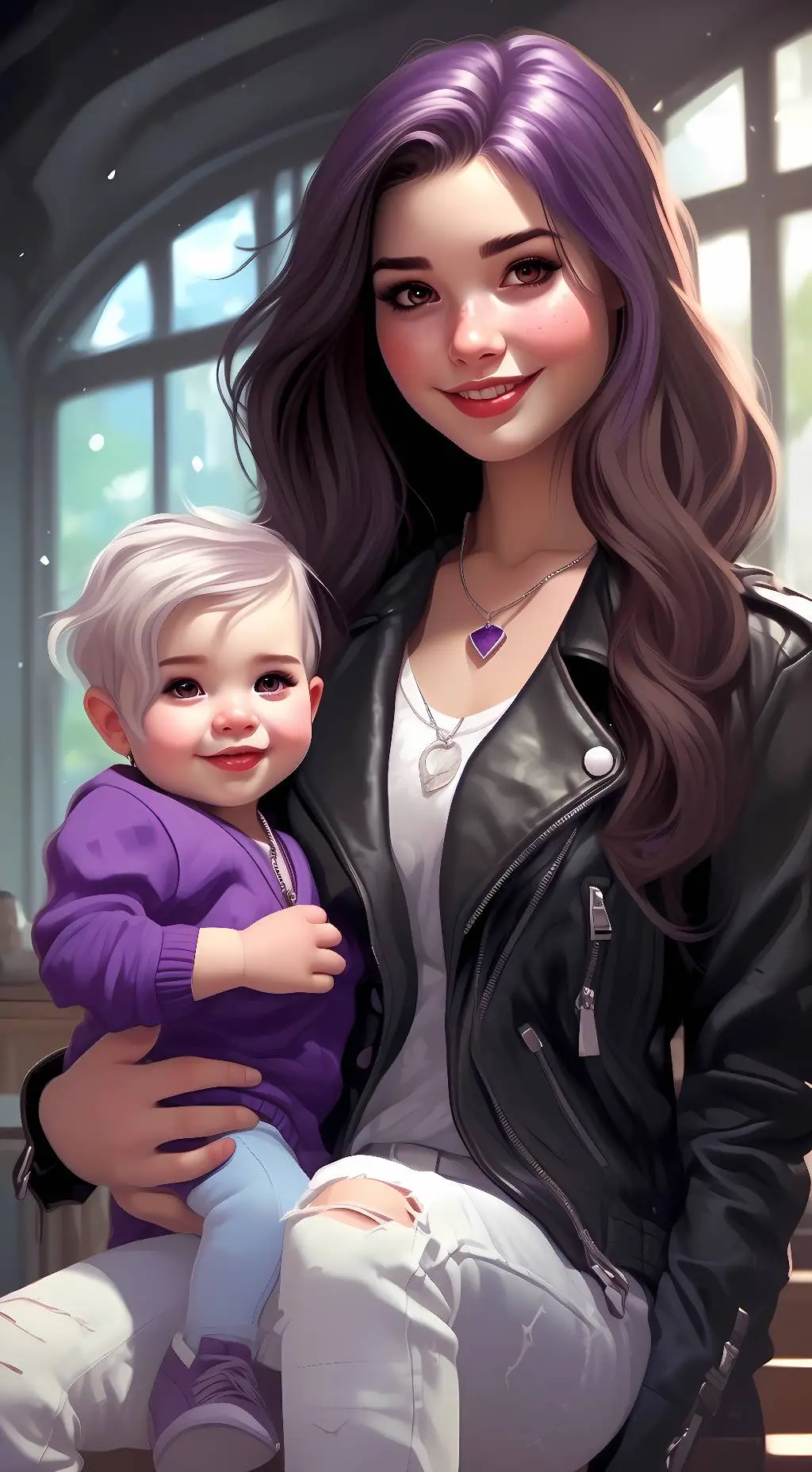 ai character: Sally and Simon  background