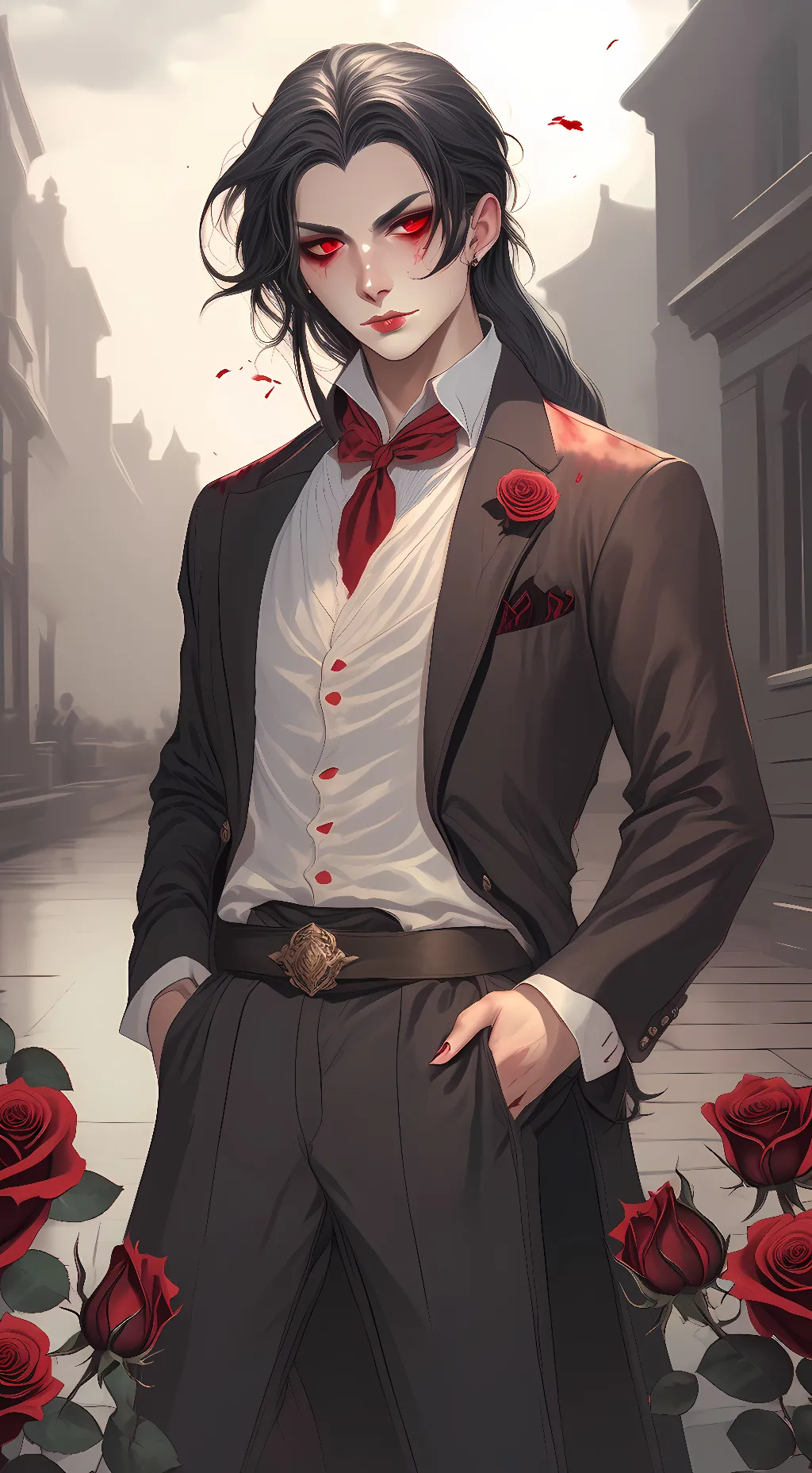 ai character: Emìl BloodMoore background