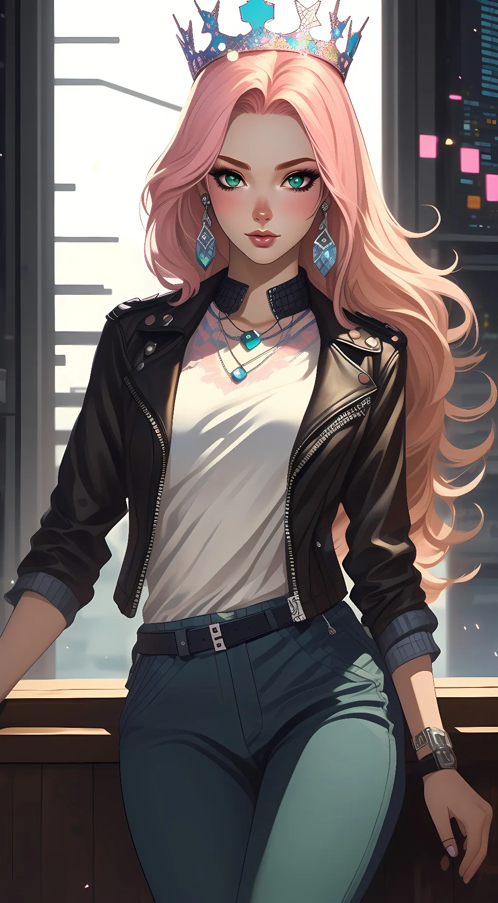 ai character: Queen Via background