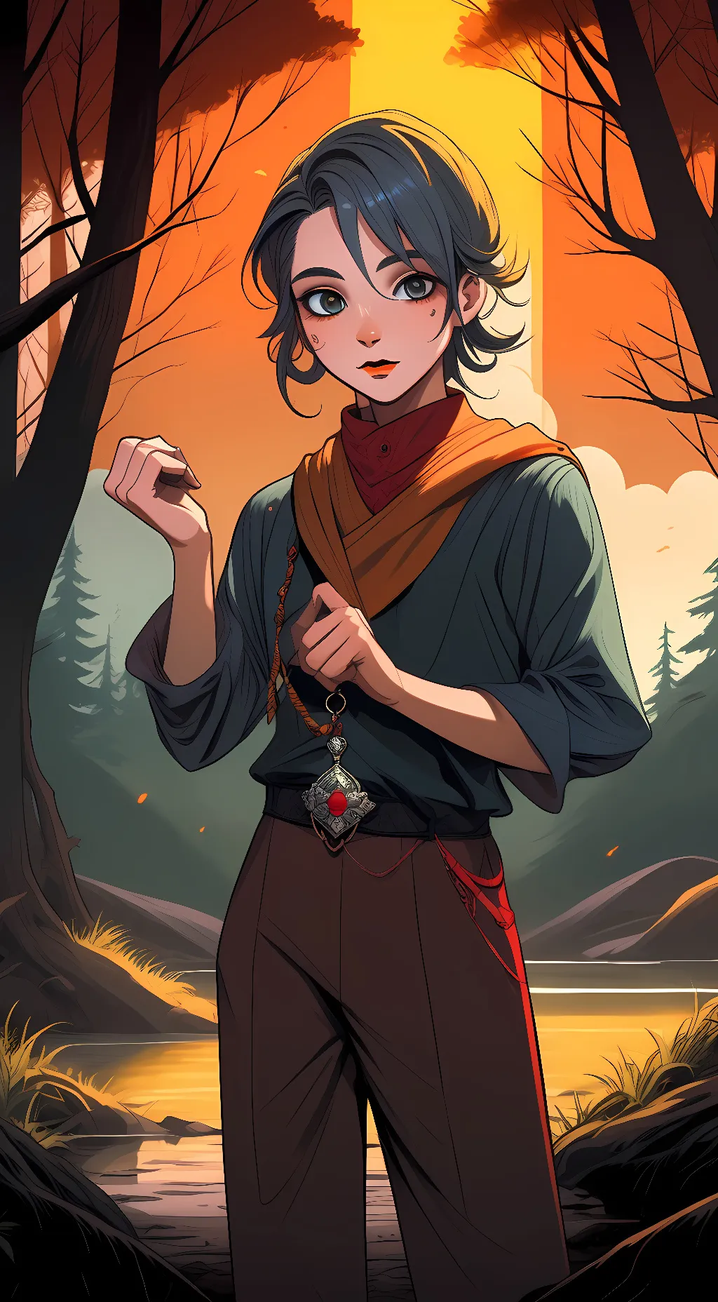 ai character: R. Greenhouse background