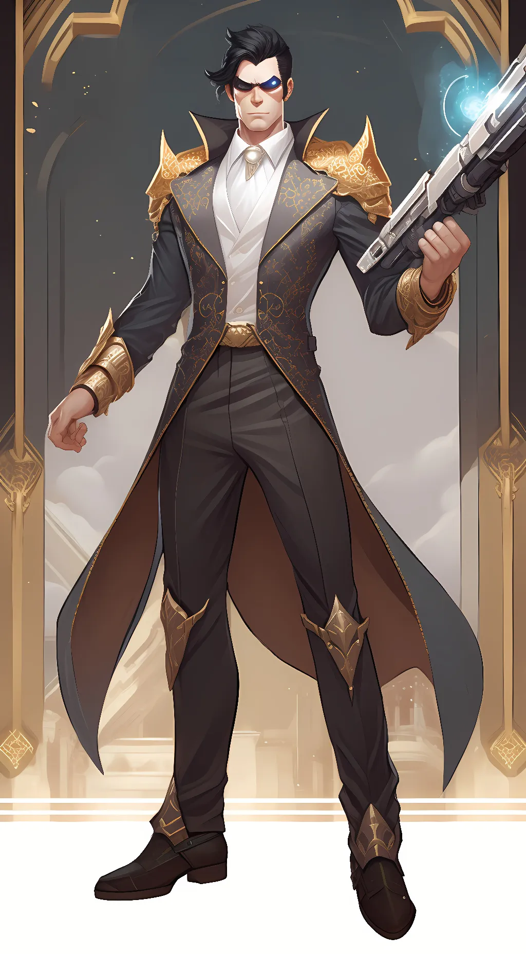 ai character: titan camerman background